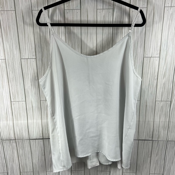 White Tank Top Brown Buttons - Picture 2 of 3